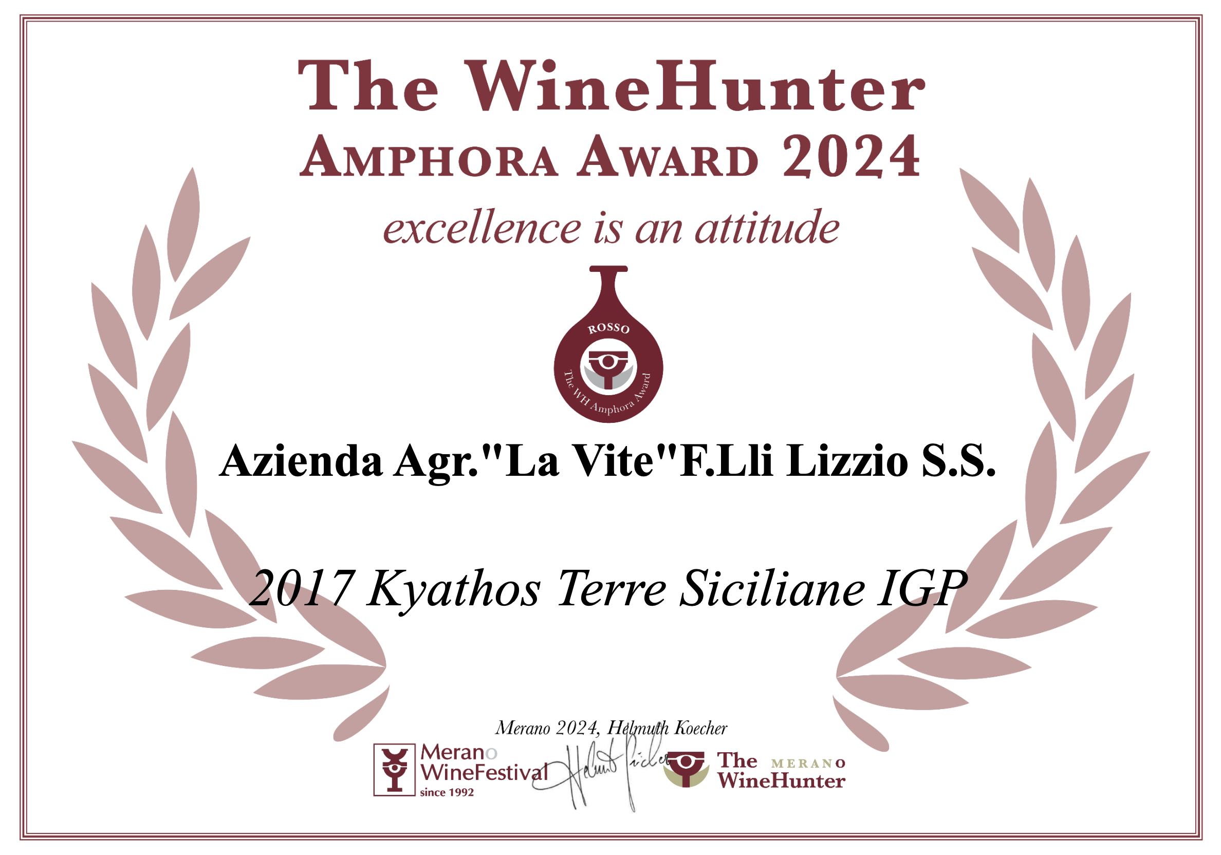Amphora Award per Kyathos Terre Siciliane IGP