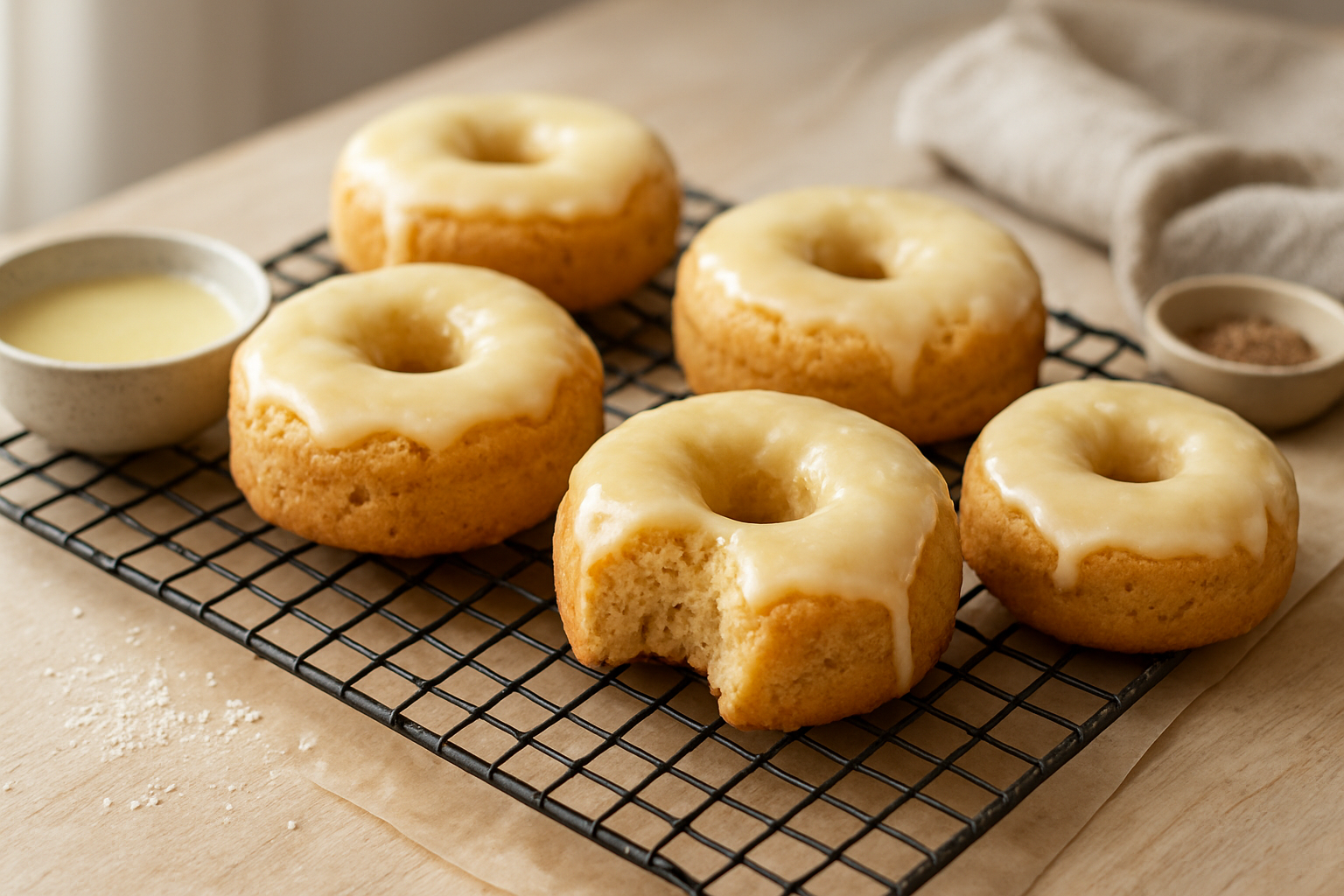 Easy Vegan Baked Lemon Doughnuts with Zesty Glaze
