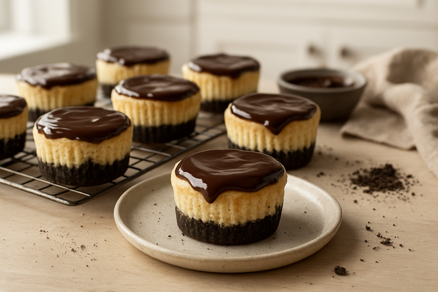 Mini Oreo Cheesecakes with Chocolate Ganache Recipe