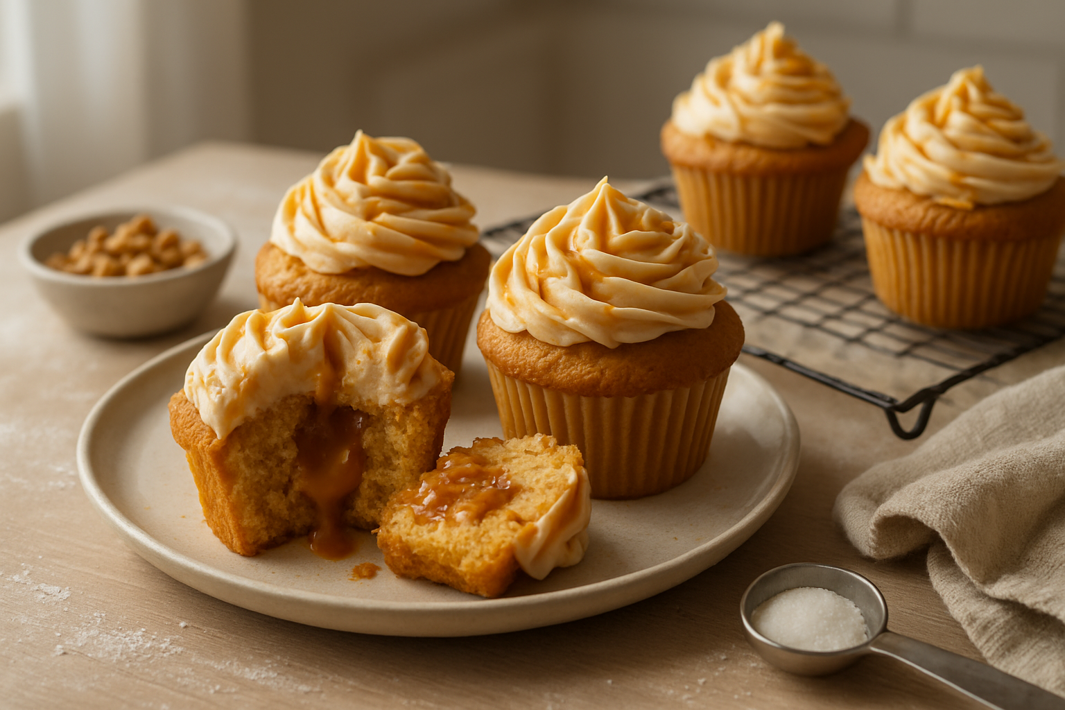 Triple Butterscotch Cupcakes Recipe (Soft & Moist)