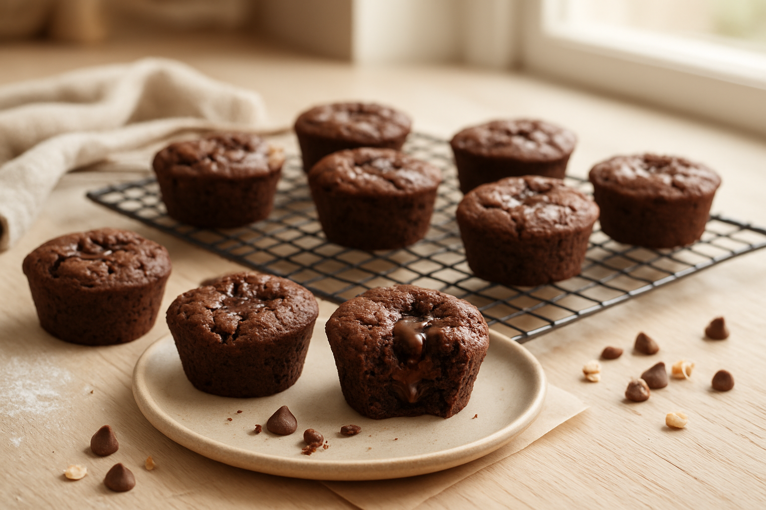 Easy Nutella Brownie Muffins: Bite-Sized Chocolate Hazelnut Treats