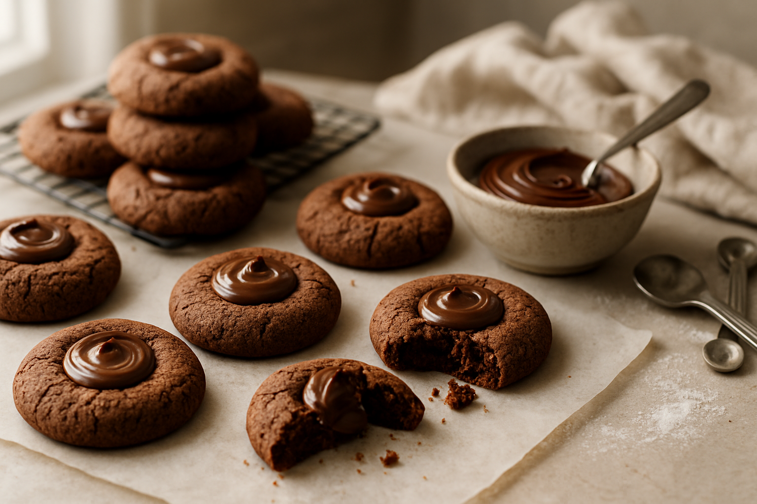Easy Chocolate Nutella Thumbprint Cookies Recipe for Rich Flavor