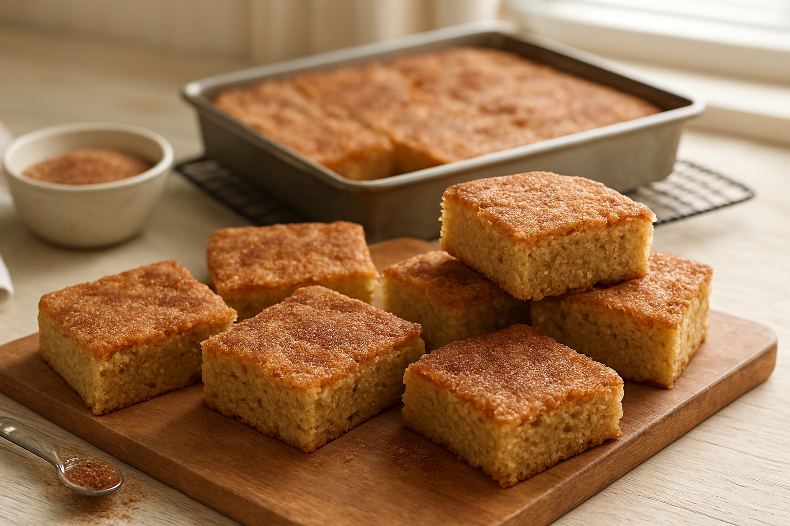 Chewy Snickerdoodle Blondies Recipe for Soft, Cinnamon-Spiced Bars