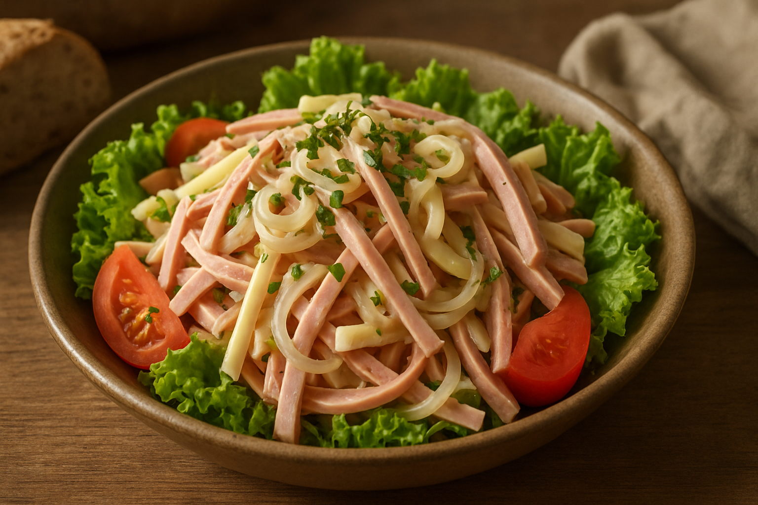 Allgäuer Wurstsalat mit Emmentaler und Biermarinade – Bayerischer Klassiker für den Alltag