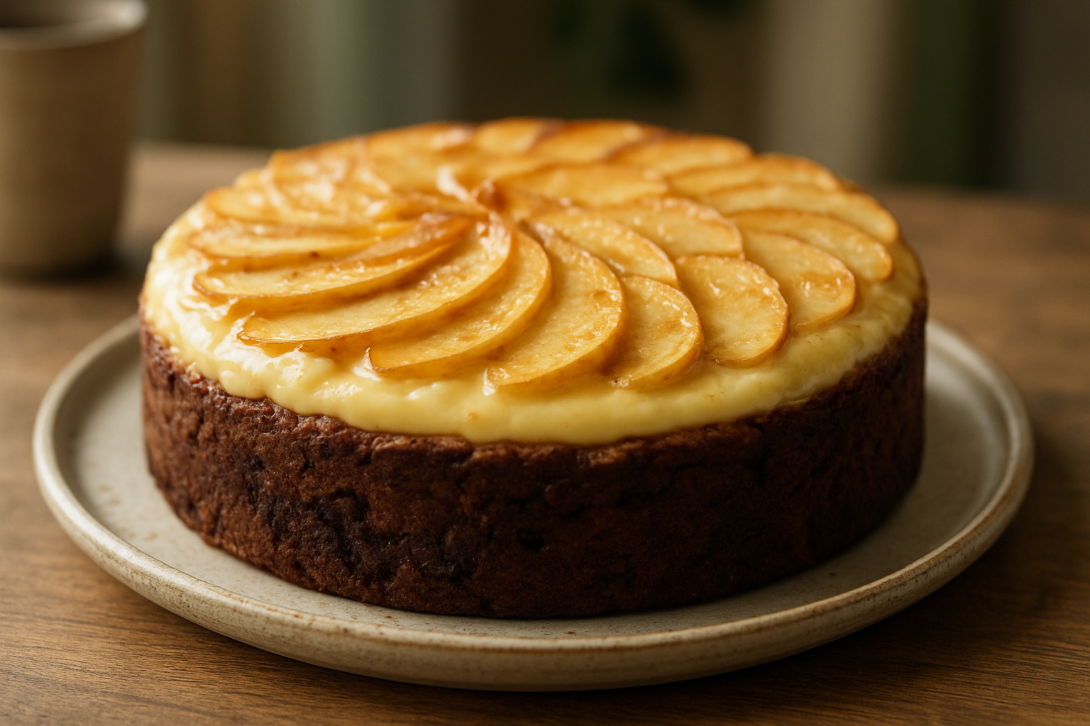 Apfel-Schokoladen-Kuchen mit cremigem Pudding – Herbstgenuss aus Deutschland