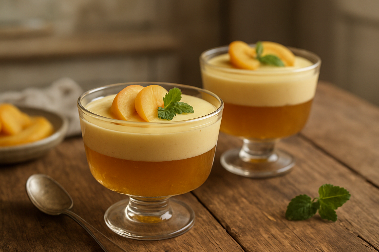 Apple Jelly with Peach Pudding – A Refreshing Summer Dessert