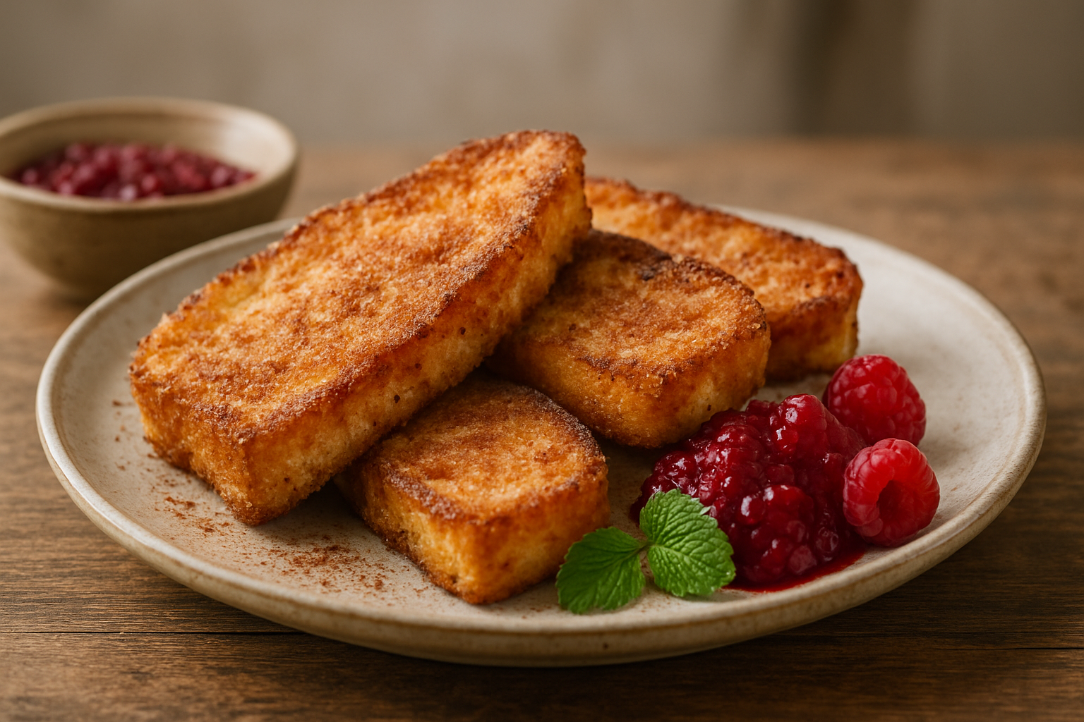 French Toast with Raspberry Purée and Cinnamon – A Quick Everyday Delight