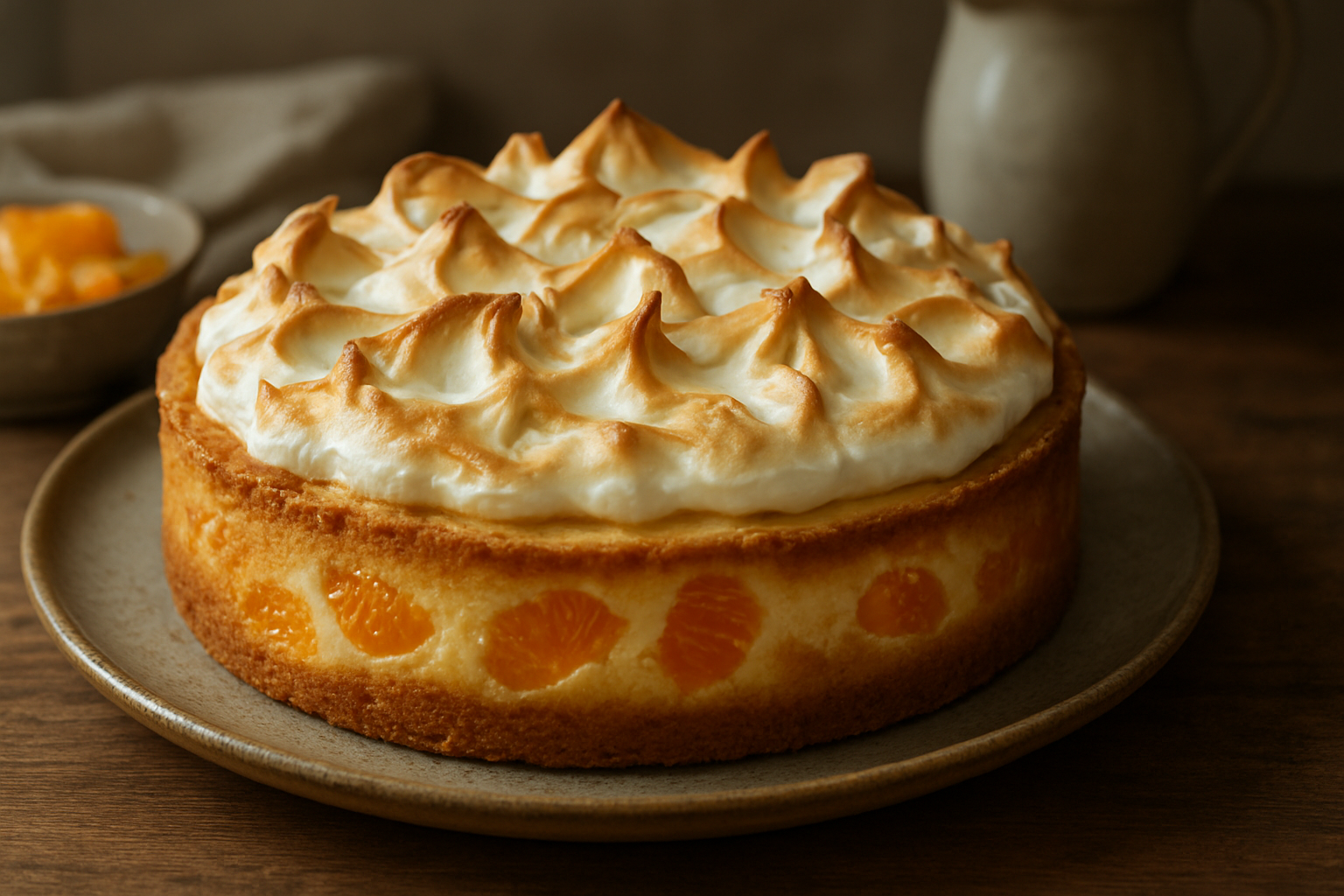 Baiser-Käsekuchen mit Mandarinen – Frühlingsdessert aus der deutschen Küche
