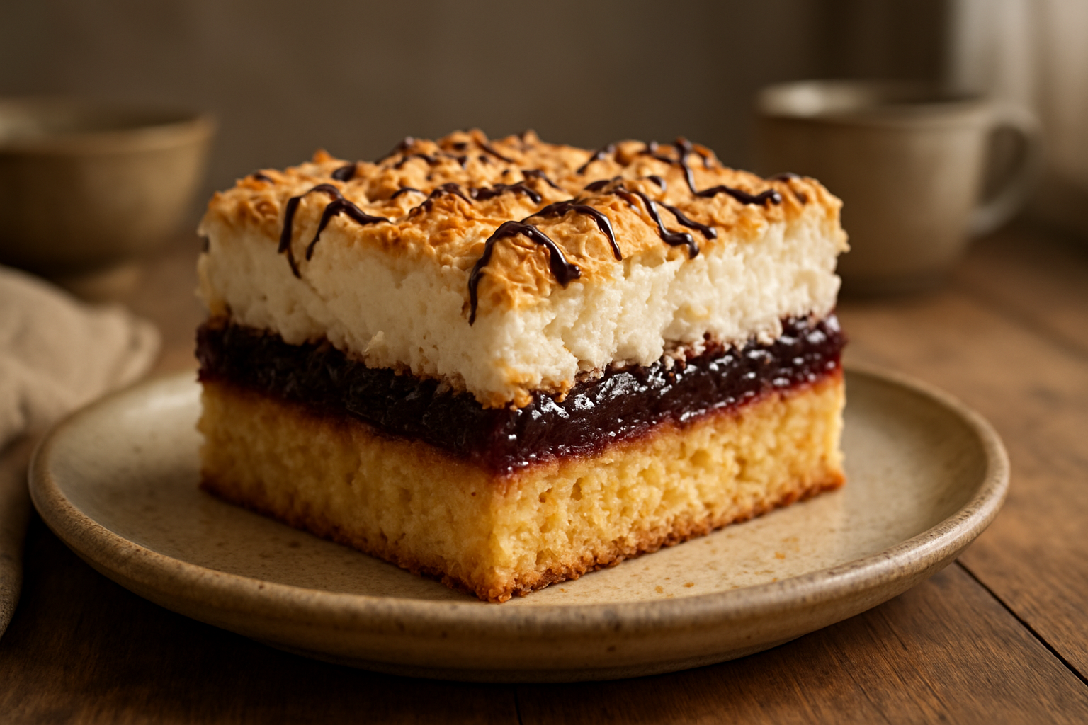 Baiser-Kuchen mit Pflaumenmus – Perfekt für Herbst & Alltag