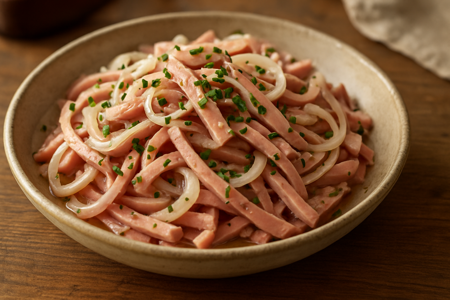 Bayerischer Wurstsalat klassisch – Perfekt für die Brotzeit im Sommer