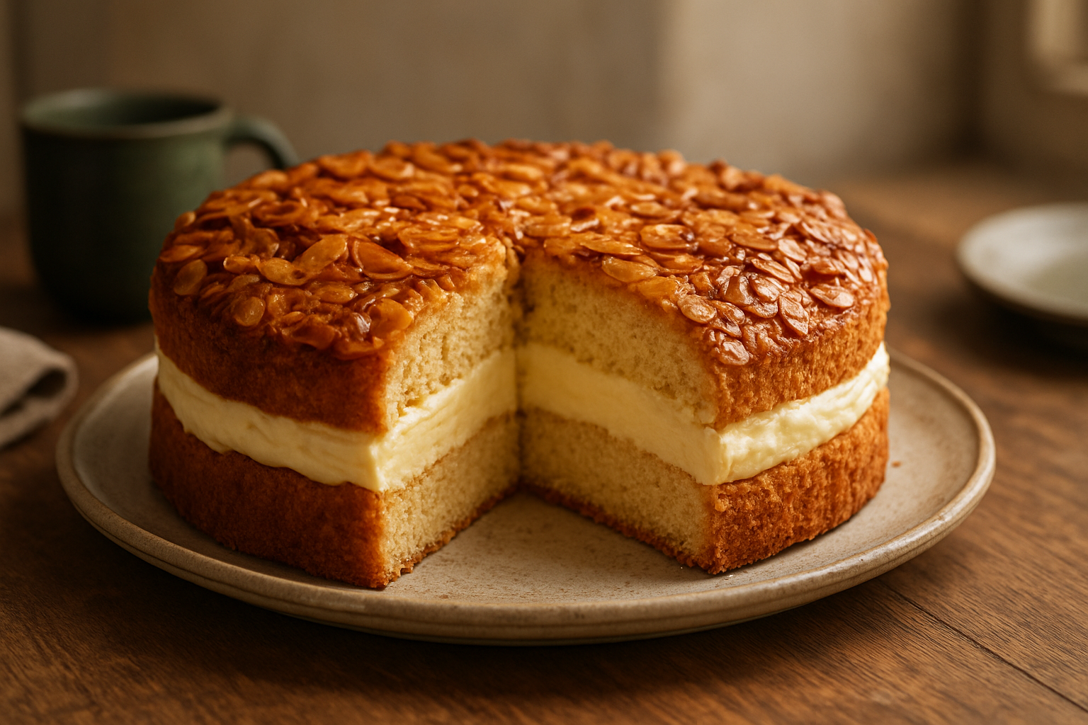 Bienenstich Torte mit cremiger Vanillefüllung – Klassiker für jeden Anlass