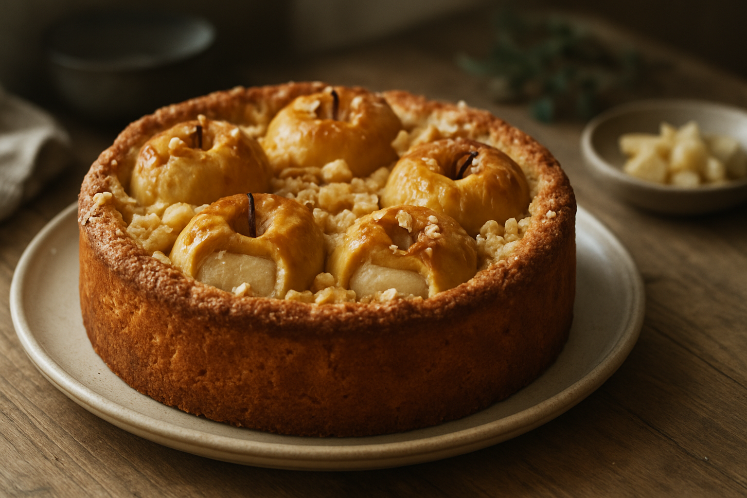 Bratapfelkuchen mit Marzipan – Perfekt für die Herbst- und Winterzeit