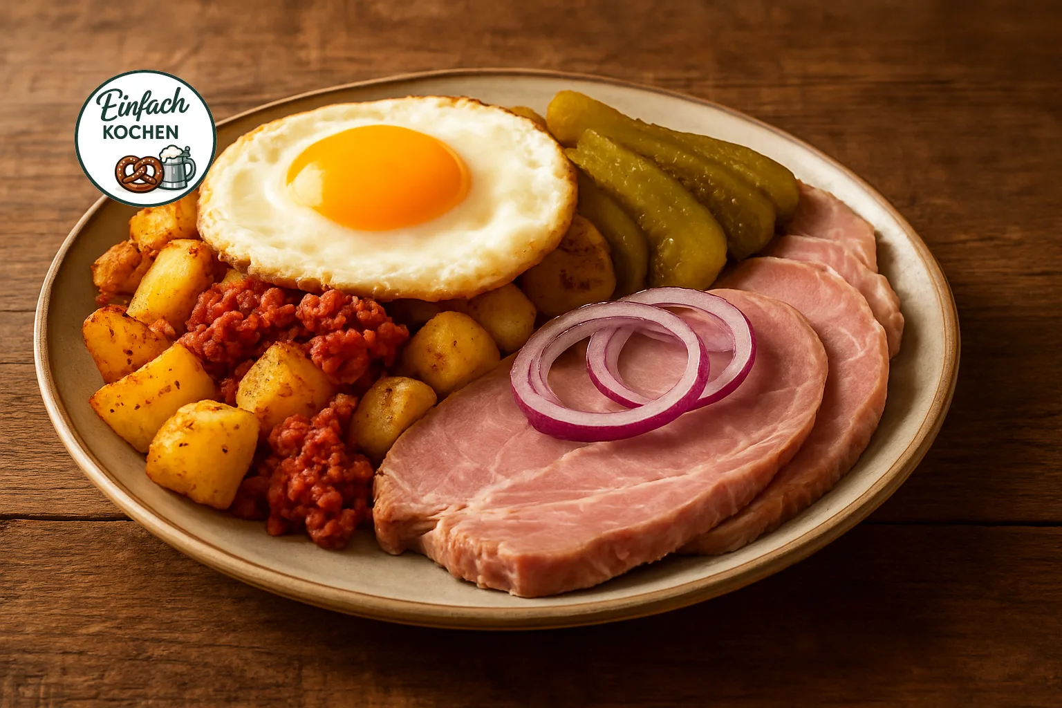 Bratkartoffeln in Labskaus-Variation