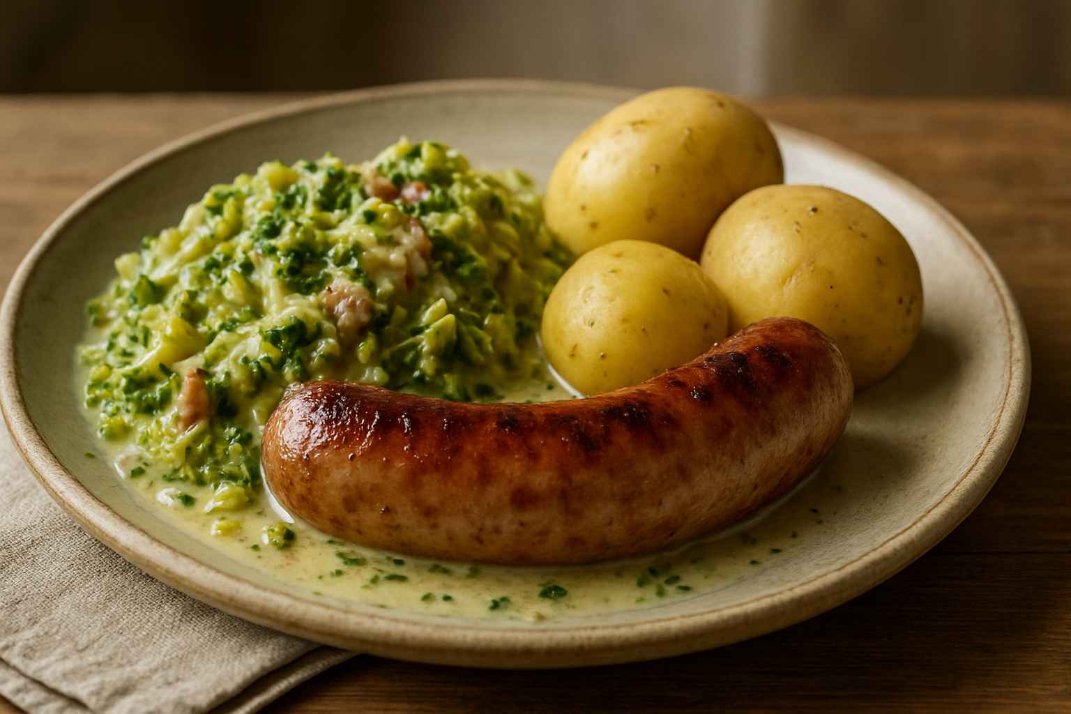 Hearty Bratwurst with Creamy Savoy Cabbage – Classic German Comfort Food
