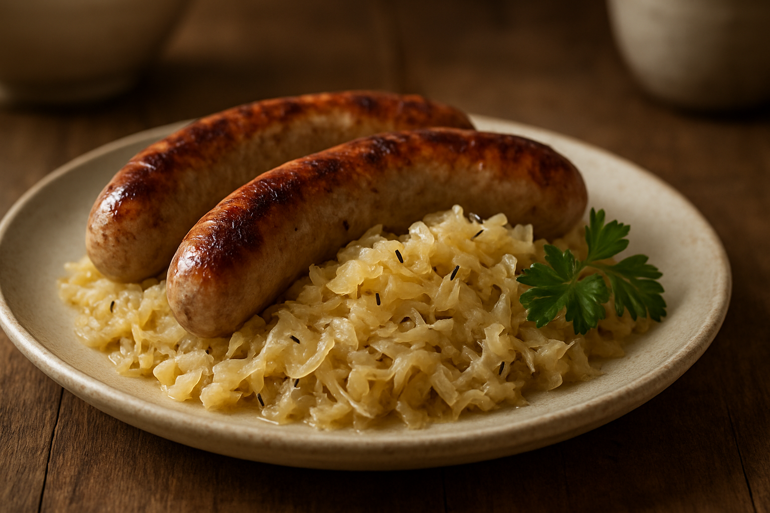 Classic Bratwurst with Sauerkraut Classic Bratwurst with Sauerkraut