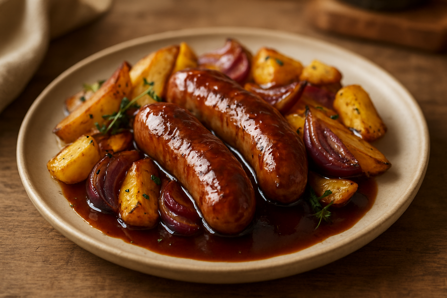 Bratwurstpfanne mit Ofengemüse – Herzhaftes Herbstgericht für den Alltag