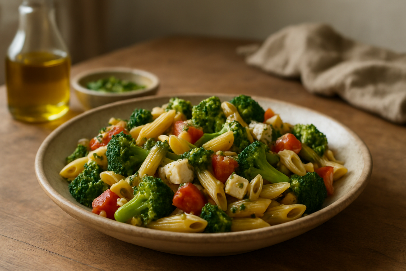 Brokkoli-Nudel-Pfanne mit Feta und Pesto – Schnelles Alltagsgericht