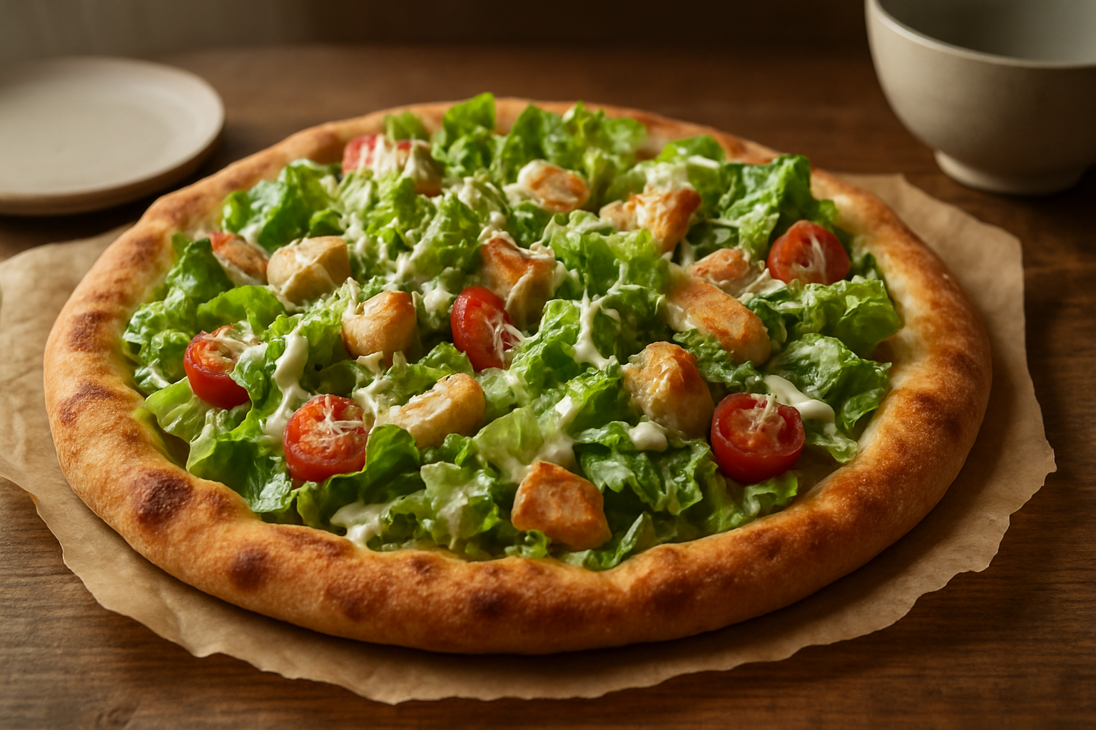 Caesar-Salat-Pizza: Frischer Genuss für den Sommerabend