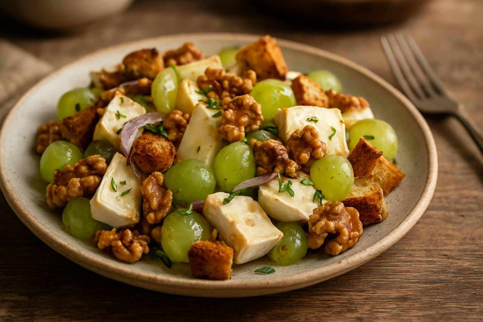 Camembert-Salat mit Trauben: Perfekte Vorspeise für den Alltag