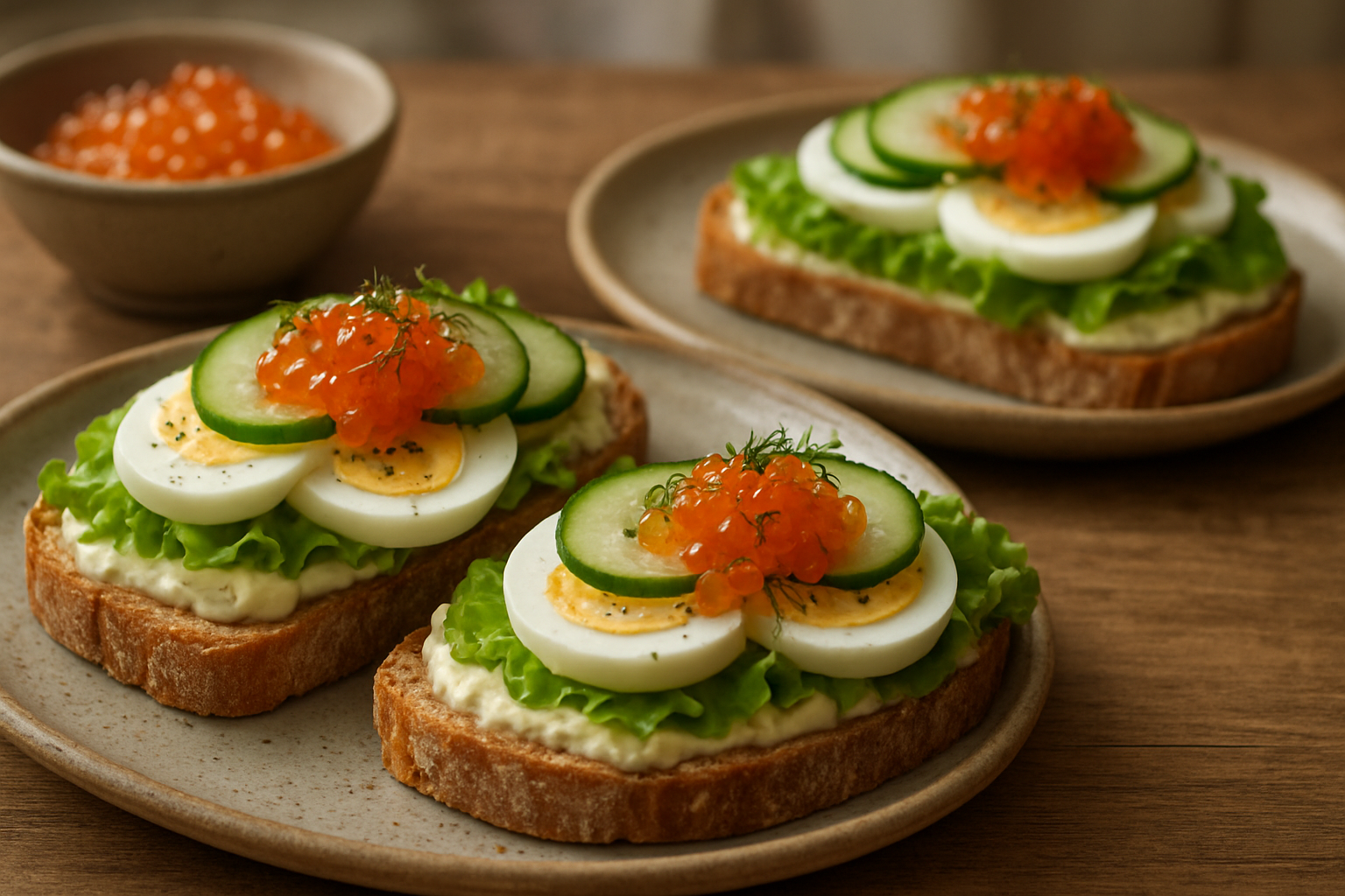 Canapés mit Ei und Forellenkaviar – Elegante Vorspeise für festliche Anlässe