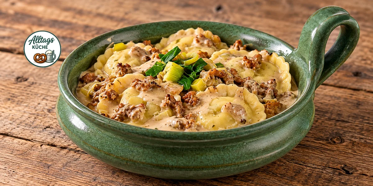 Cappelletti with Minced Meat Filling in Creamy Sauce