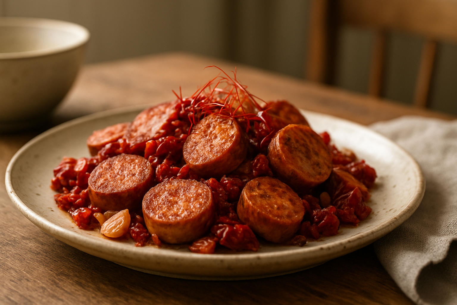 Chorizo Bratwurst mit getrockneten Tomaten – Würziges Schnellgericht für den Alltag