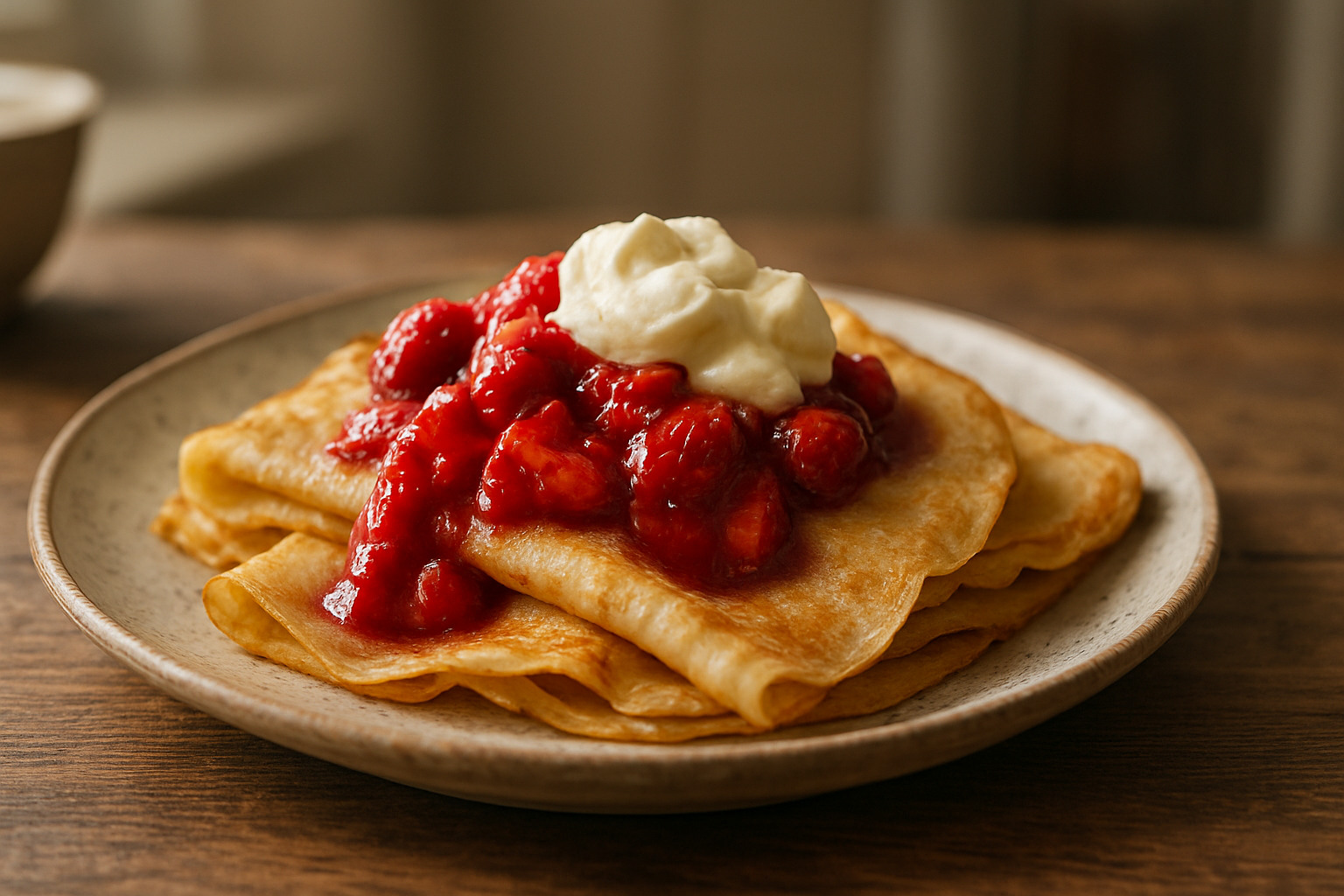 Crepes mit Erdbeerkompott – Frühlingsdessert mit Mascarpone