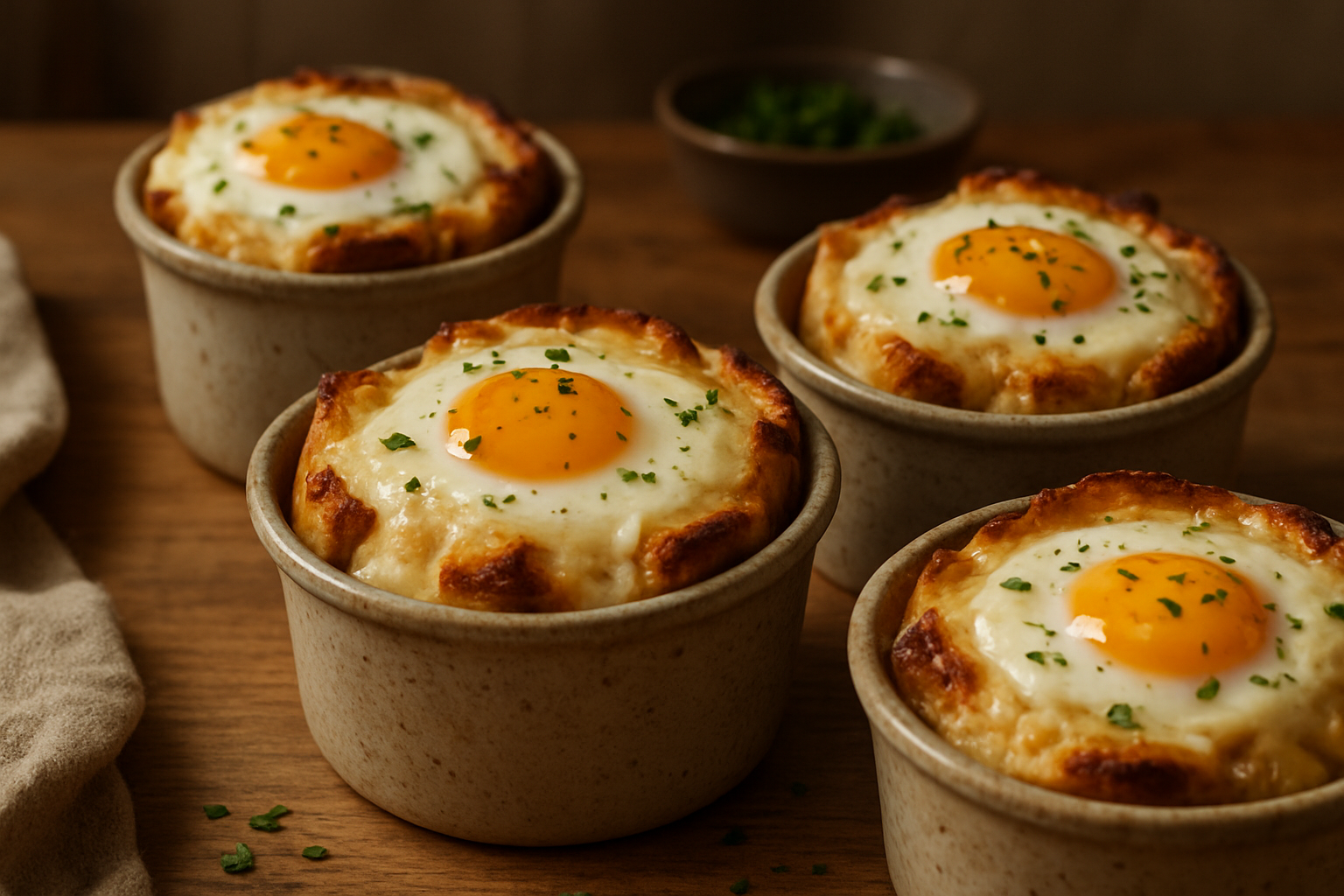 Croque Madame Muffins: herzhafte Brunch-Muffins mit Ei