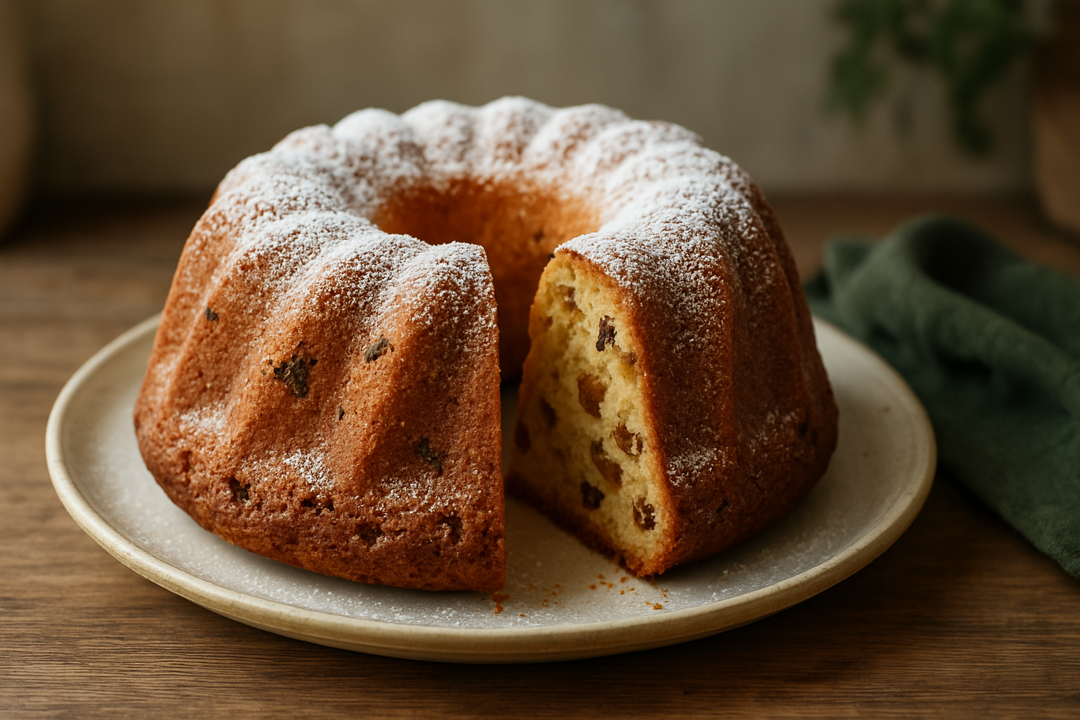 Englischer Gugelhupf mit Amaretto: saftiger Kuchen mit Trockenfrüchten