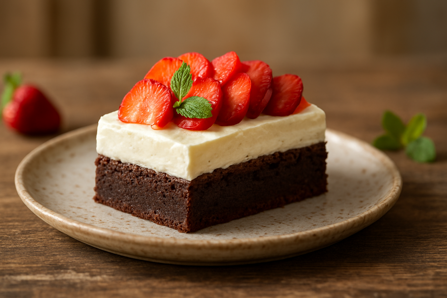 Erdbeer-Brownie-Kuchen: Perfektes Sommerdessert für den Kaffeetisch