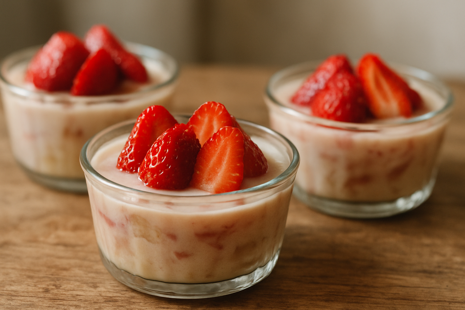 Erdbeer-Rhabarber-Törtchen – fruchtig mit Vanillepudding