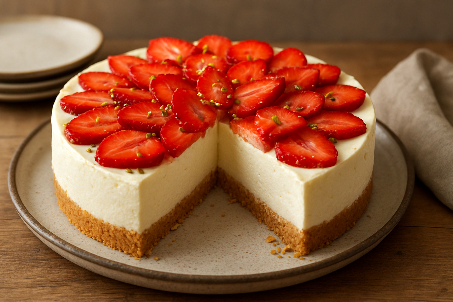 Erdbeerkäsekuchen ohne Backen – Fruchtig-cremiger Genuss im Sommer