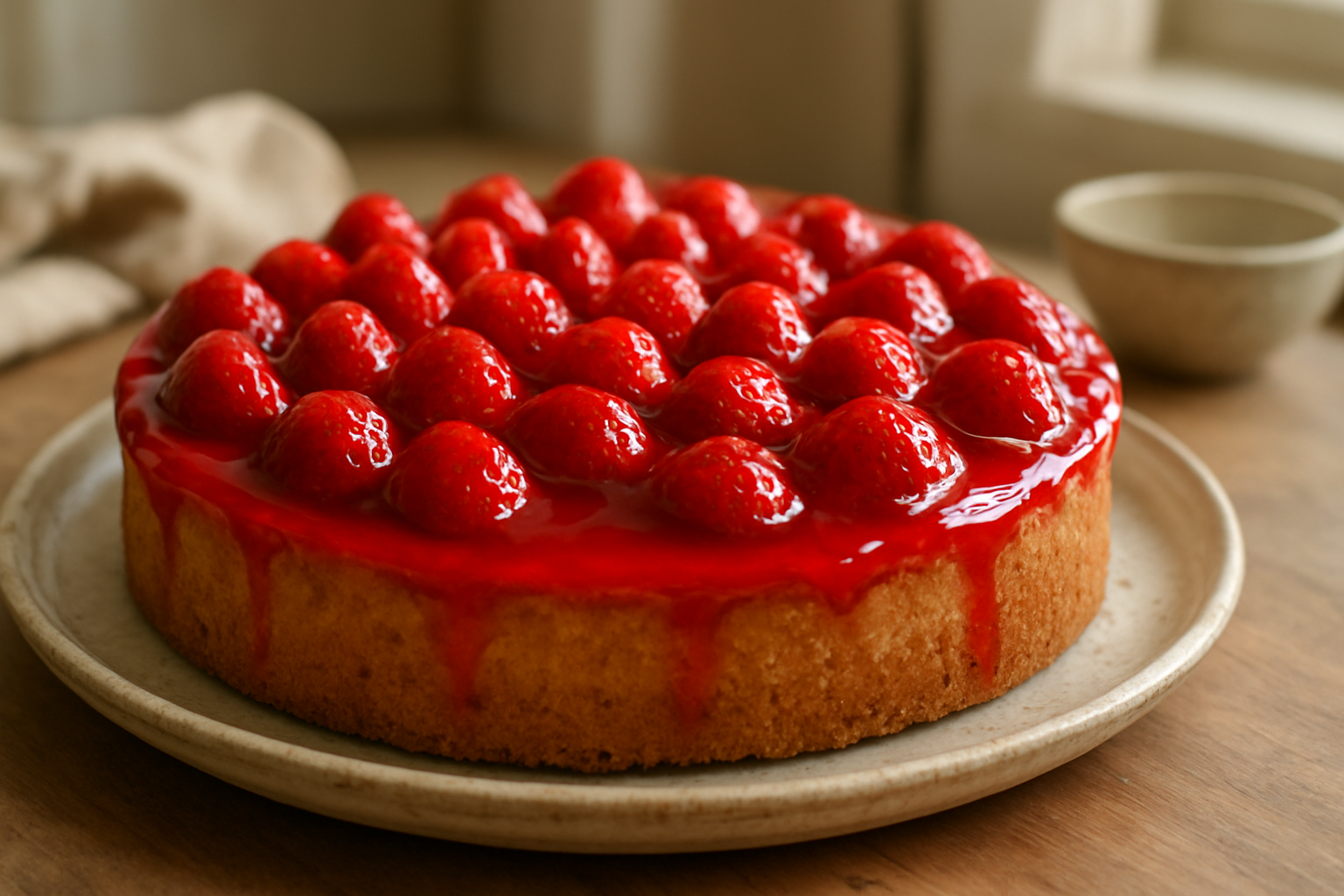Erdbeertorte mit rotem Guss – Fruchtiger Genuss für den Sommer