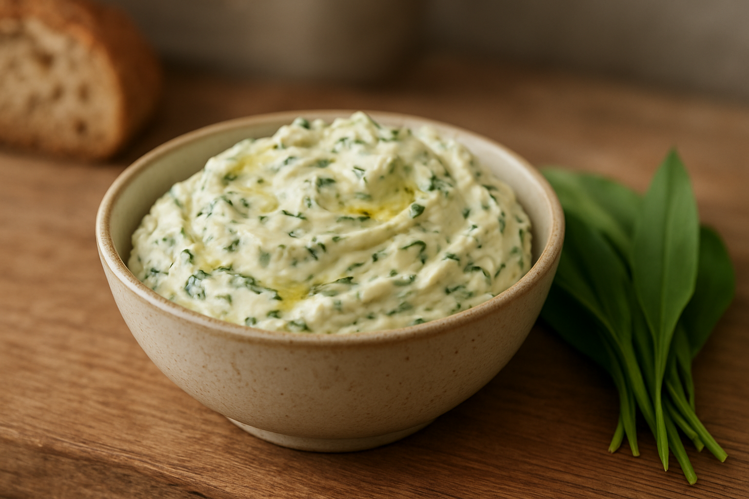 Frischer Bärlauch Frischkäse Aufstrich – Perfekt für die Frühlingsbrotzeit