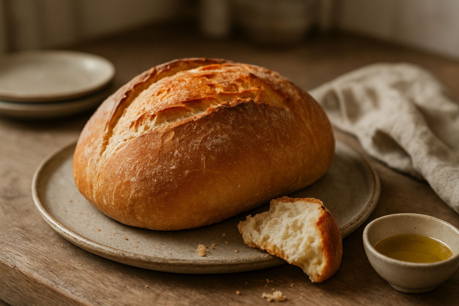Griechisches Weißbrot mit Olivenöl: weiches Brot selbst backen
