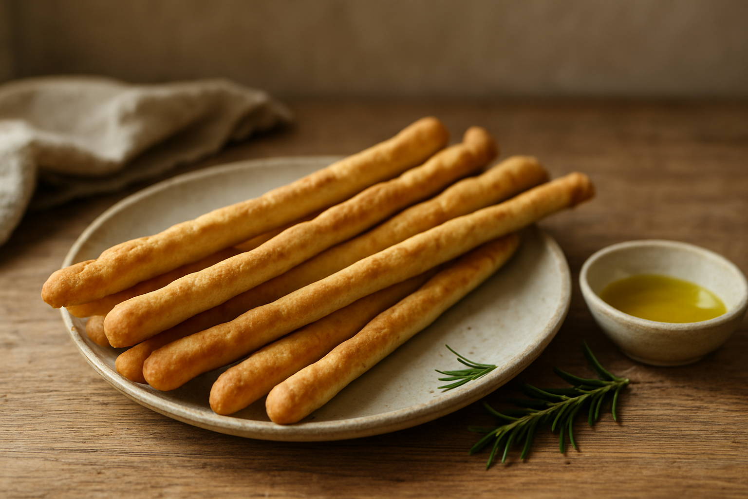 Grissini: knusprige italienische Brotstangen zu Antipasti und Dips