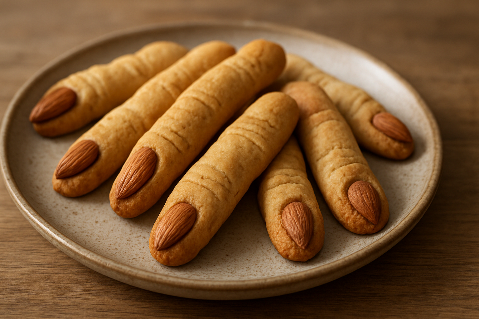 Halloween-Finger-Kekse mit Marzipan und Mandeln