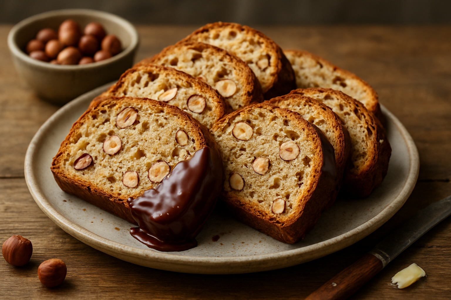 Haselnussbrot Plätzchen mit Zartbitter-Kuvertüre