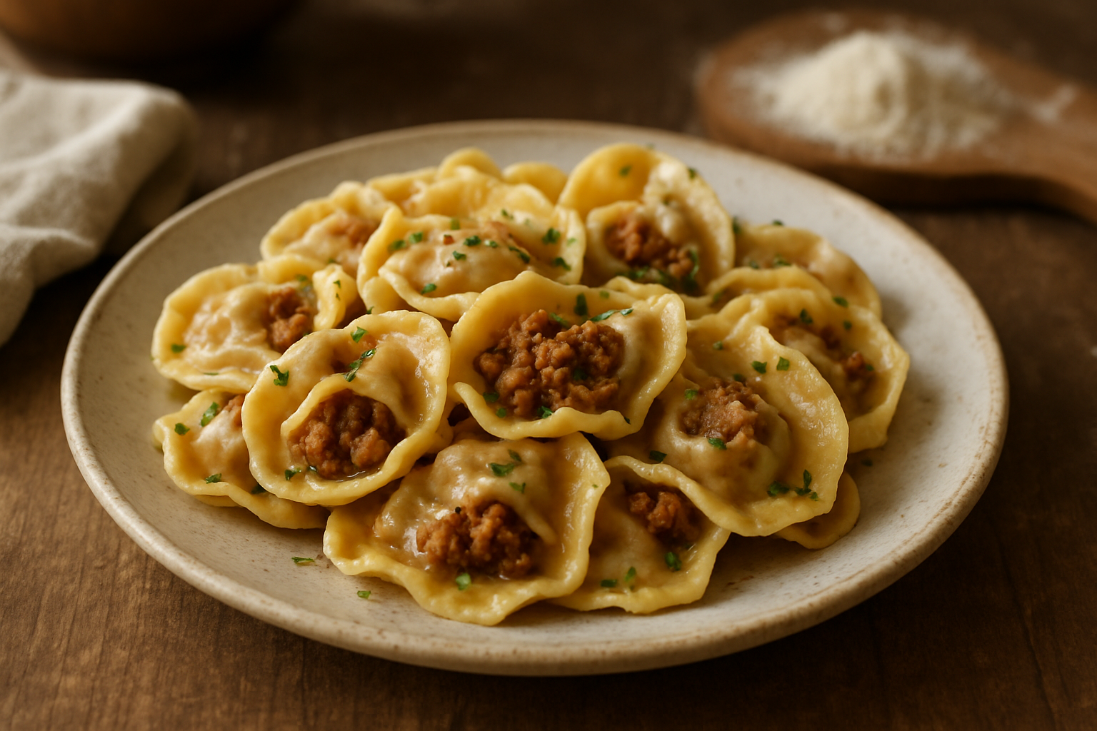 Homemade Cappelletti with Minced Meat Filling – Authentic Italian Main Course