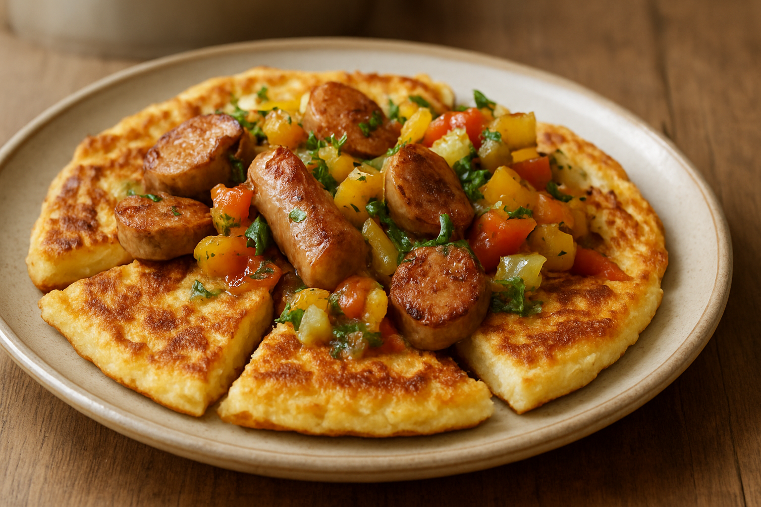 Herzhafte Eierpfannkuchen mit Bratwurst – Klassiker der deutschen Hausmannskost