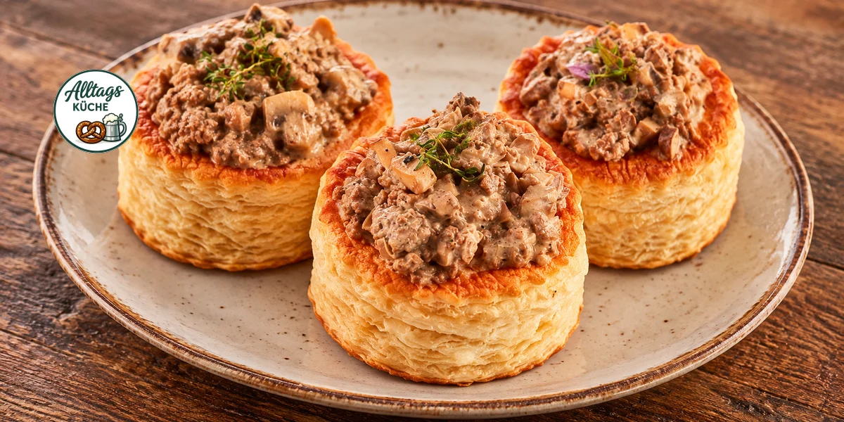 Puff Pastry Shells with Beef Mince and Mushrooms