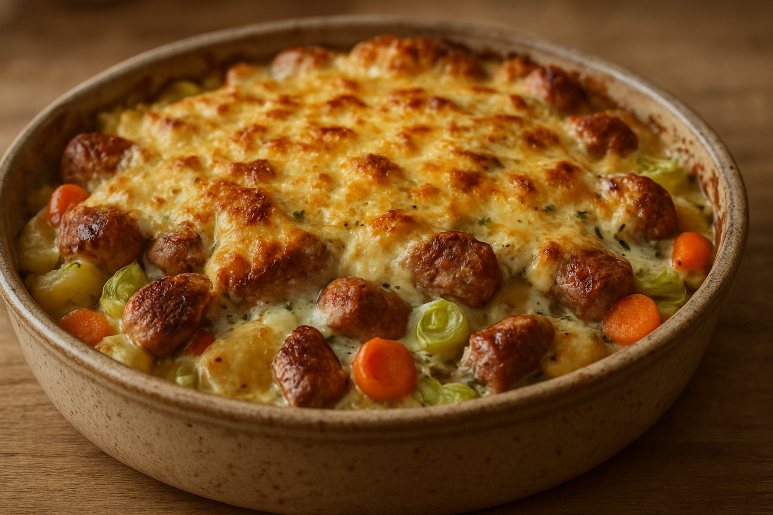 Herzhafter Bratwurstauflauf mit Kartoffeln – Perfekt für den Herbst