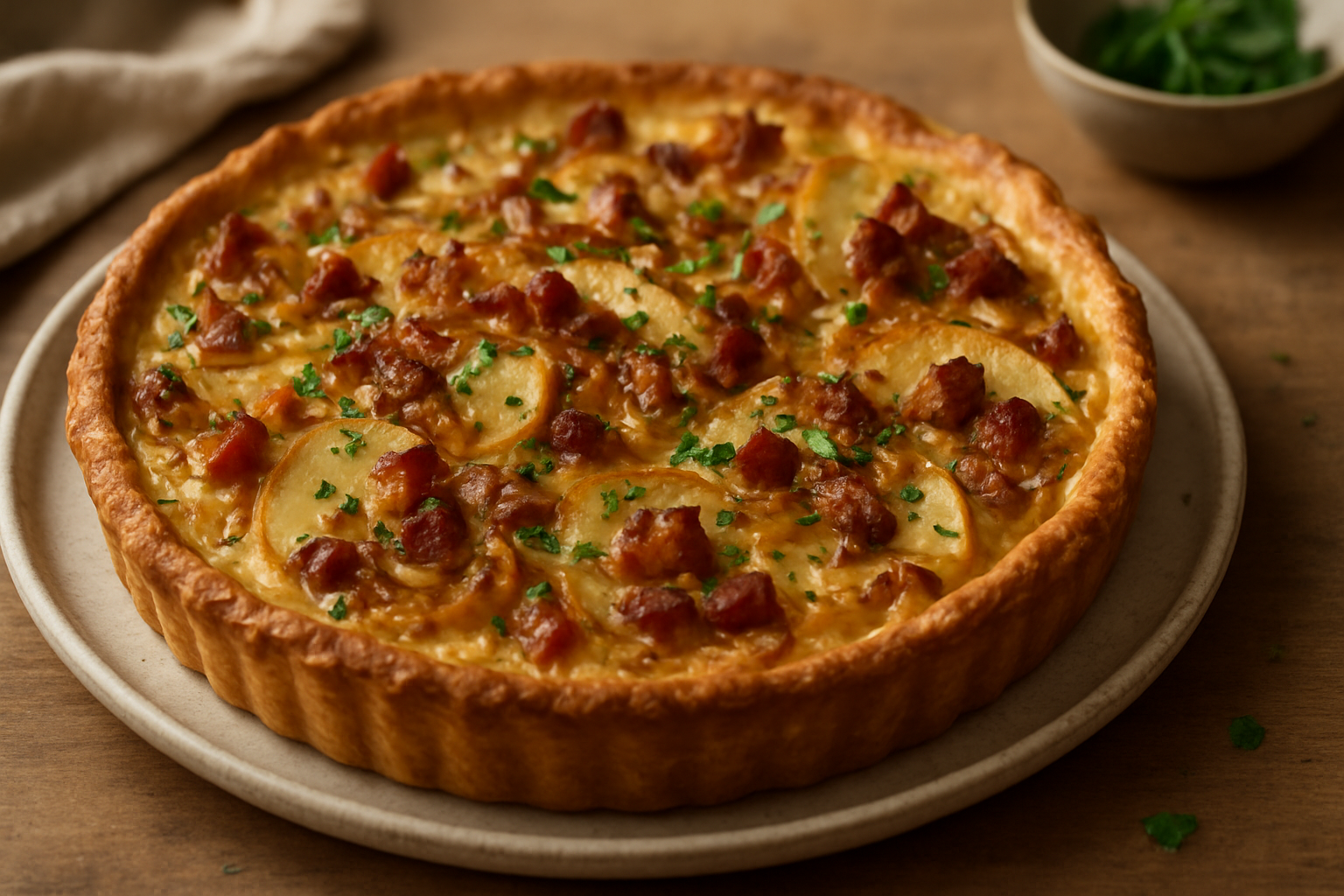 Herzhafter Zwiebel-Speck-Kuchen mit Apfel – Herbstlicher Klassiker aus der deutschen Küche