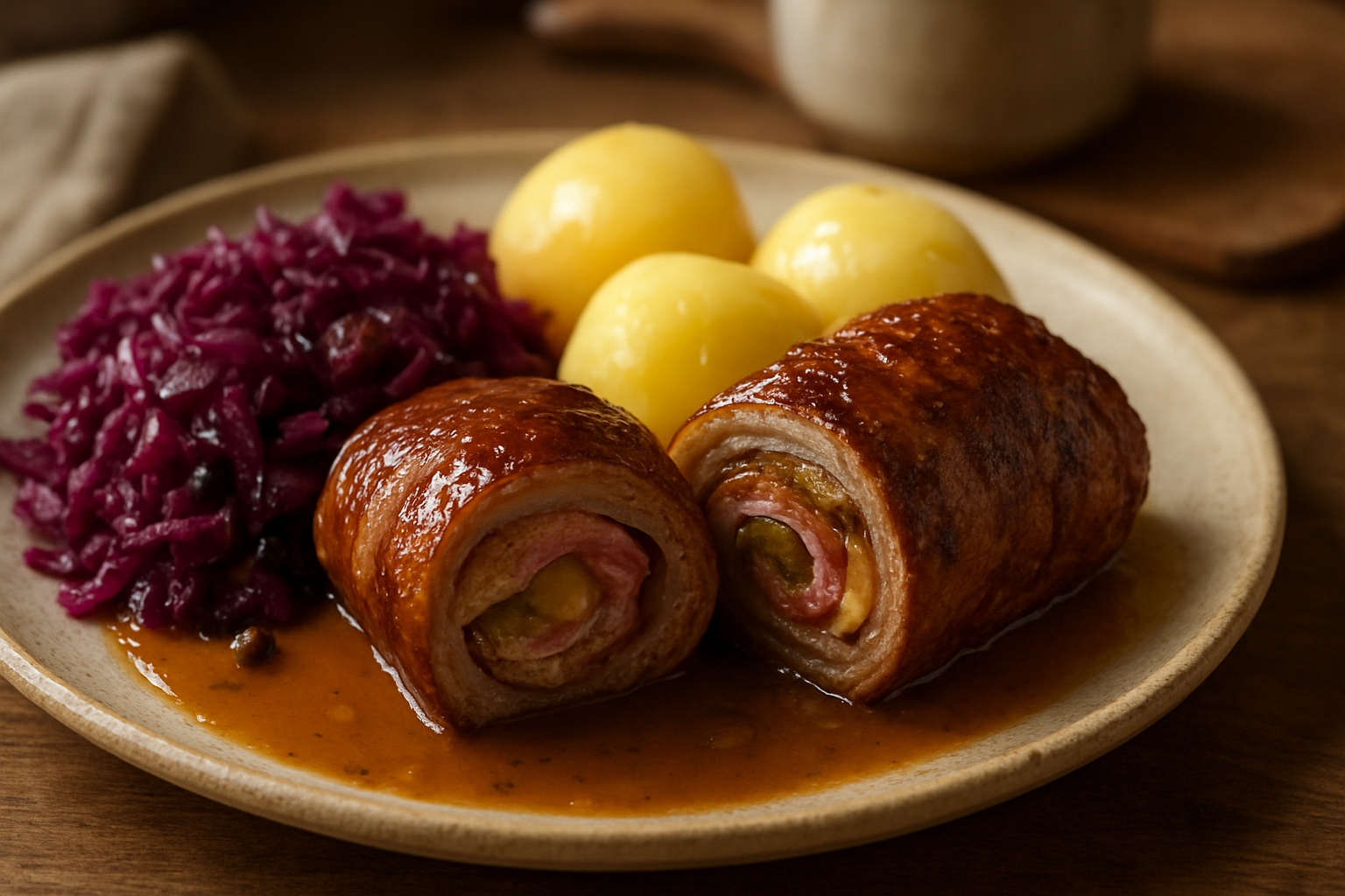 Classic German Beef Roulades with Braised Red Cabbage for Cozy Evenings