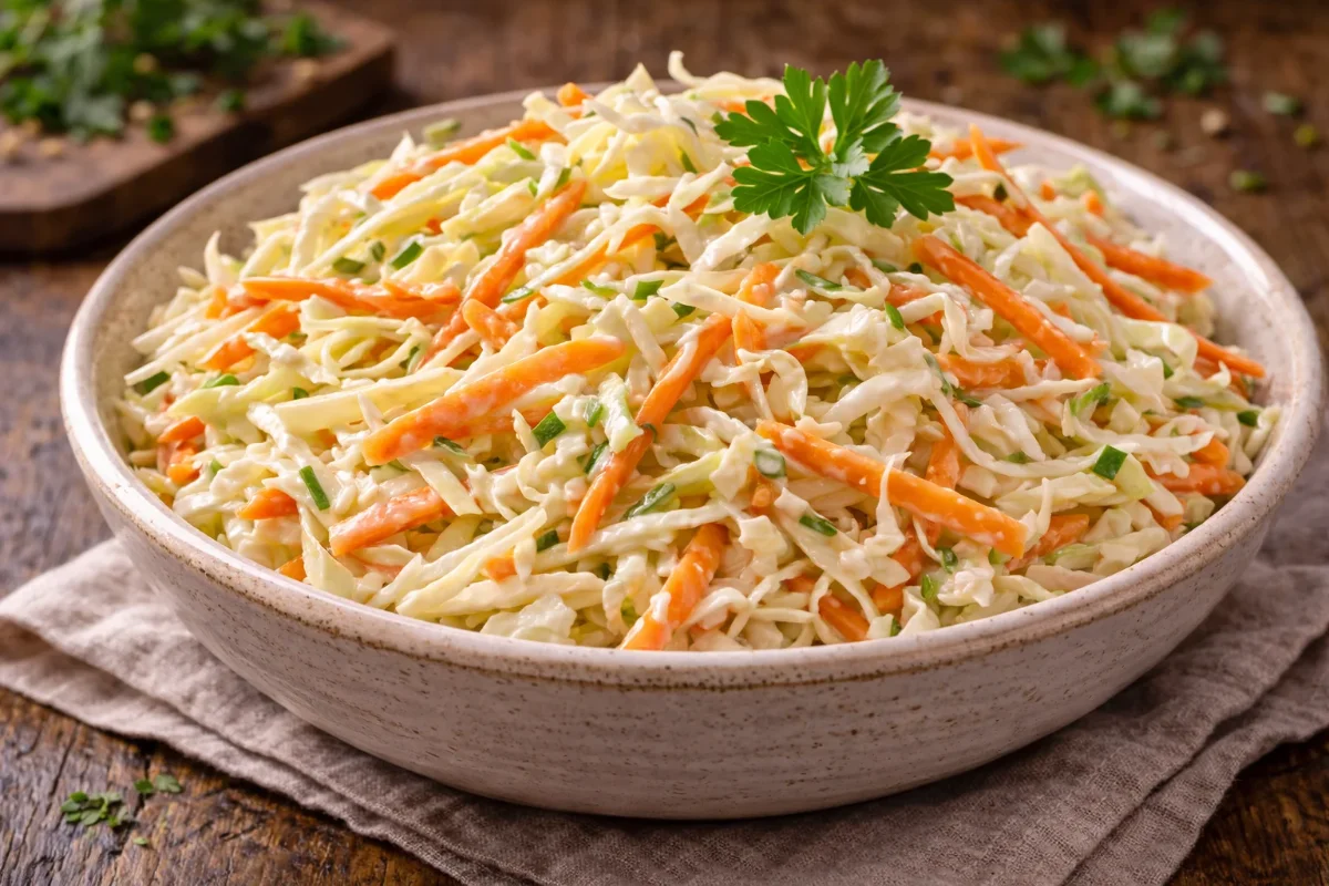 Klassischer Coleslaw mit Weißkohl – cremig, knackig und einfach