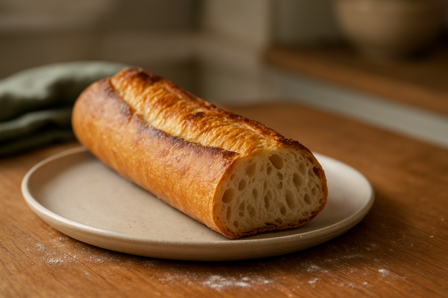 Knuspriges Stangenweißbrot selber backen: einfaches Rezept mit Hefe