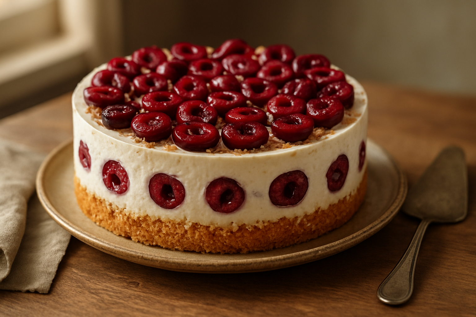 Kirsch-Quark-Creme-Torte mit Biskuit