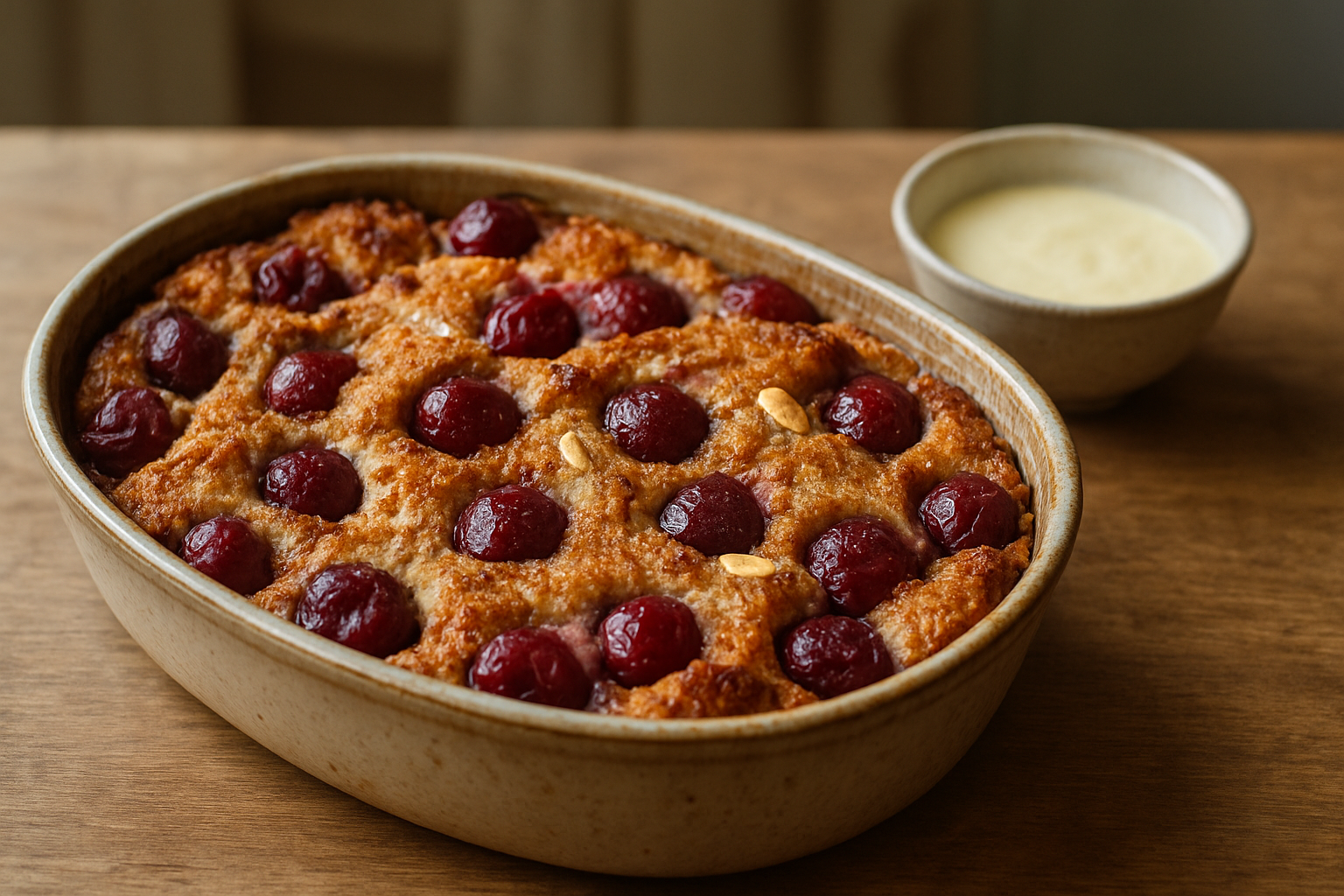 Kirschenmichel mit warmer Vanillesoße