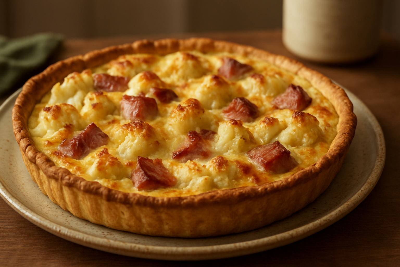 Cauliflower and Smoked Pork Neck Quiche – Authentic German Main Course