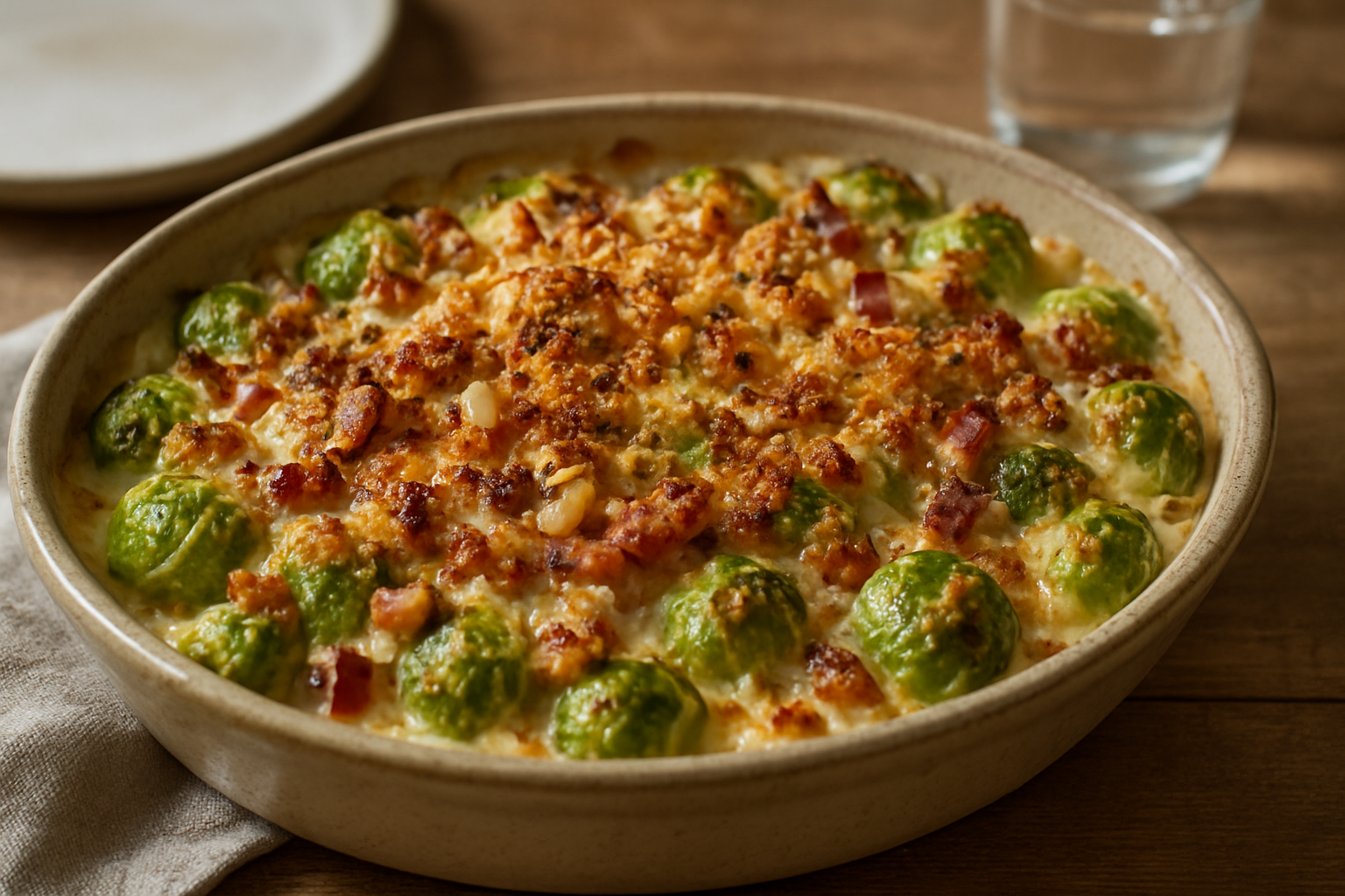 Rosenkohl gratiniert mit Speck und Emmentaler – Herbstlicher Genuss